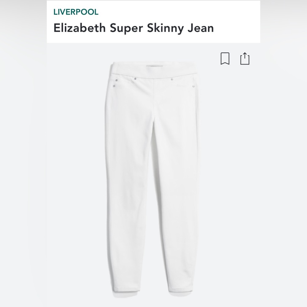 Liverpool Jeans Co – Pull-On “the ANKLE SKINNY” Jeans (White)